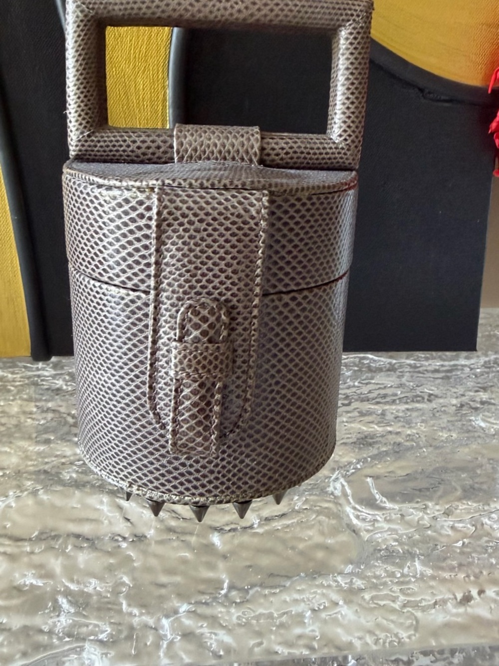 Ximena Kavalekas Python Skin Mini Top Handle Bag